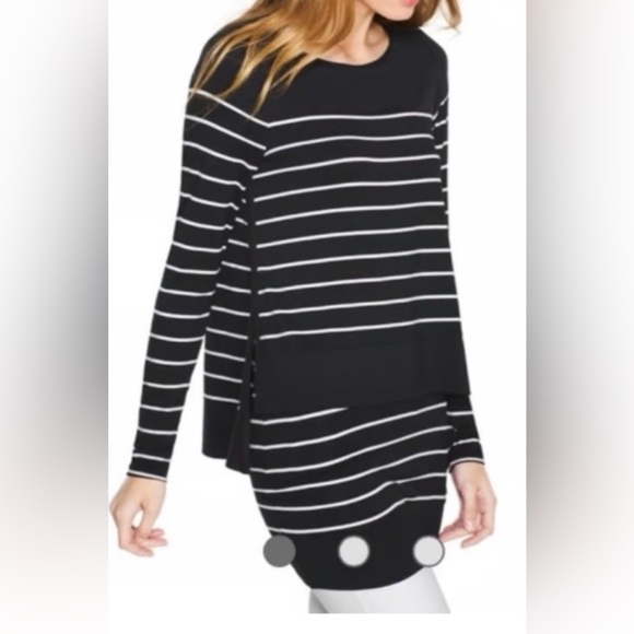 WHBM WHITE HOUSE BLACK MARKET Double Layer Long Sleeve Tunic Dress XS - Picture 1 of 14